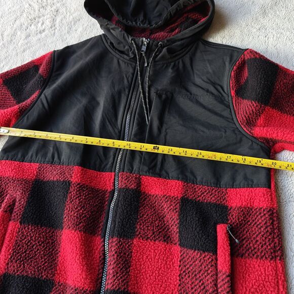 American Eagle Hooded Flannel Jacket Men's S Check Red Cabin Outdoor Lumberjack - Picture 8 of 9